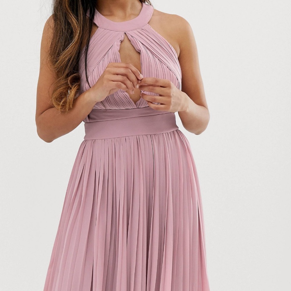 Bridesmaid Pleated Maxi Dress